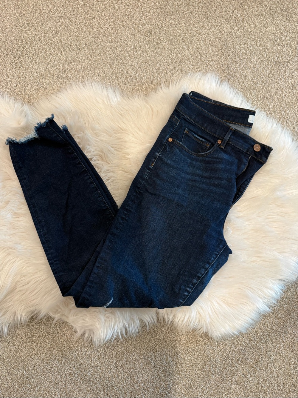 LOFT Dark Indigo Skinny Jeans